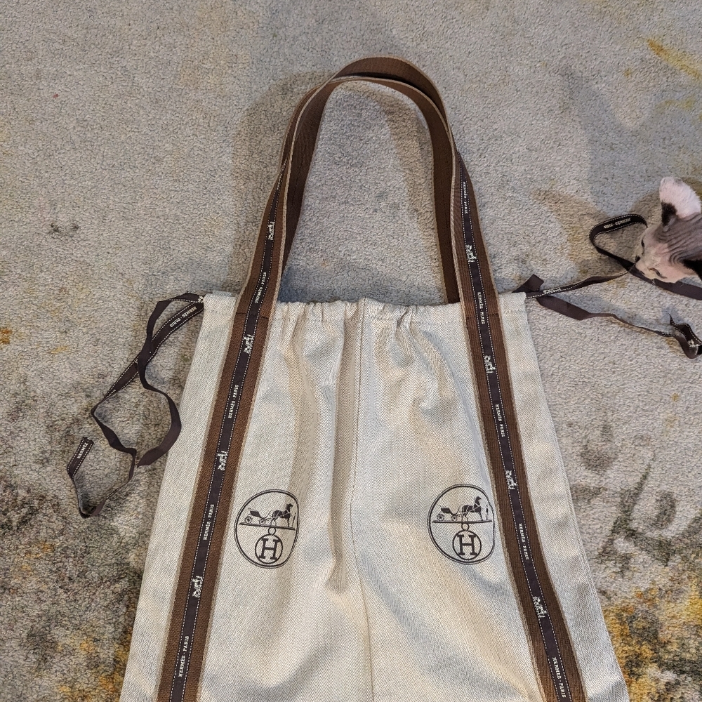 Hermes dust bag. Hand made shopper from Hermes dust bags NEW! - Picture 8 of 9